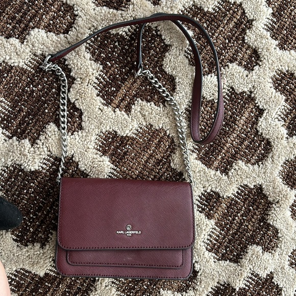 Karl Lagerfeld Burgundy Mini Crossbody Bag - Picture 14 of 15